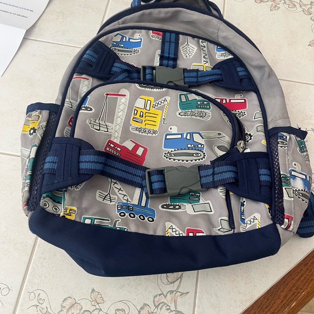 Construction Backpack from Pottery Barn Kids with matching lunch box